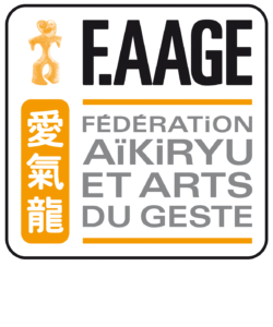 Logo de la F.AAGE fédération Aïkiryu et Arts du Geste (forme d'Aïkido) art martial japonais non-violent message de paix