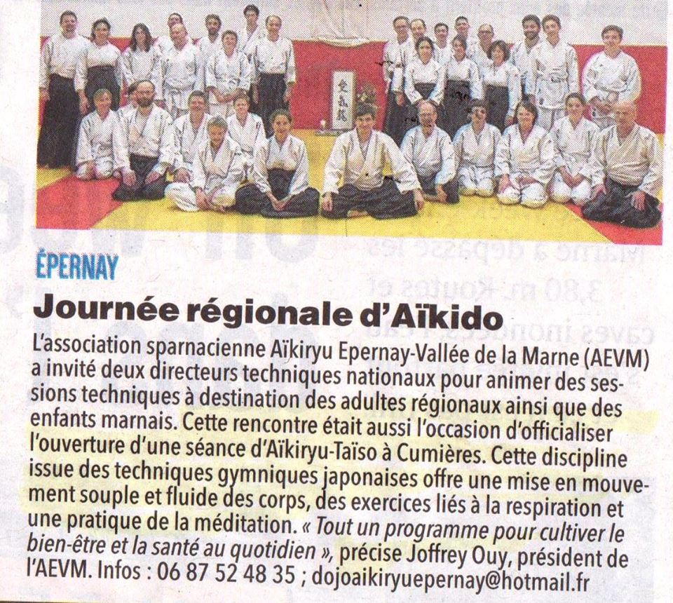 Article paru dans de le journal d'Epernay